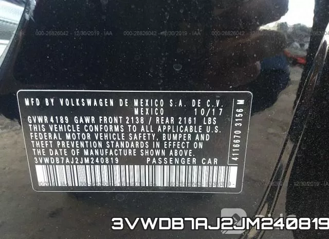 3VWDB7AJ2JM240819 фото 8