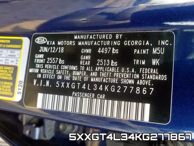 5XXGT4L34KG277867 фото 2