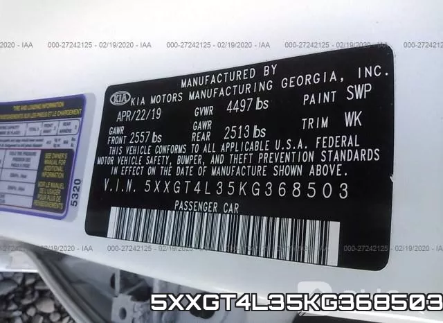 5XXGT4L35KG368503 фото 9
