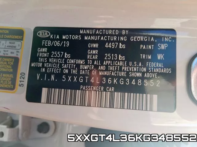 5XXGT4L36KG348552 фото 2