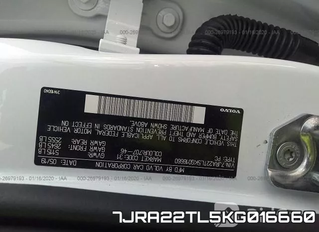 7JRA22TL5KG016660 фото 9