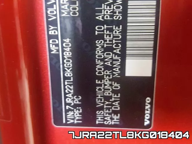 7JRA22TL8KG018404 фото 2