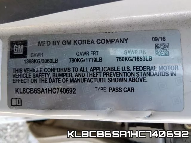 KL8CB6SA1HC740692 фото 2