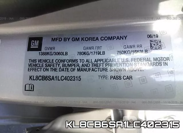 KL8CB6SA1LC402315 фото 8