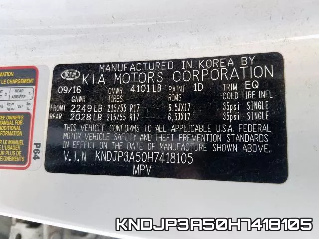 KNDJP3A50H7418105 фото 2