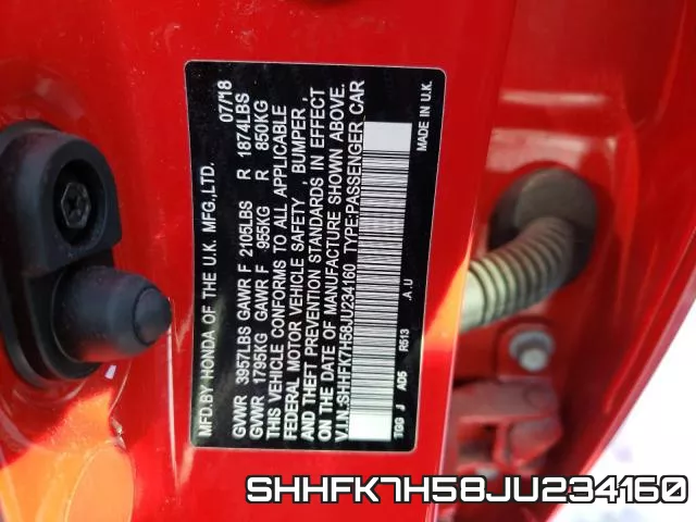 SHHFK7H58JU234160 фото 2