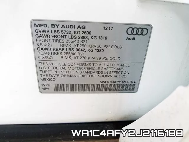 WA1C4AFY2J2116188 фото 2