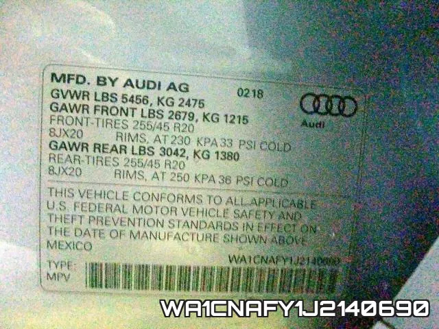 WA1CNAFY1J2140690 фото 2