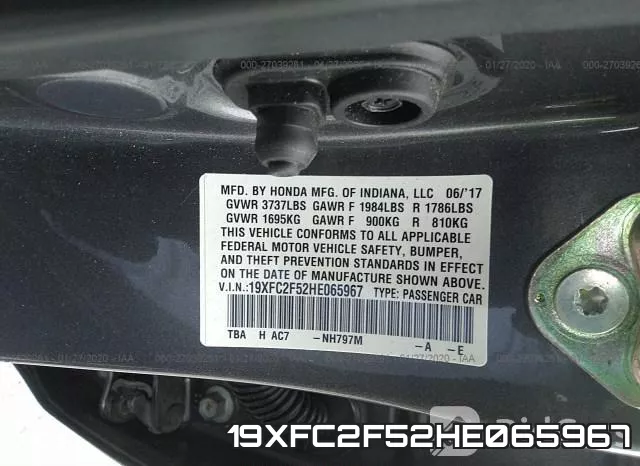19XFC2F52HE065967 фото 8