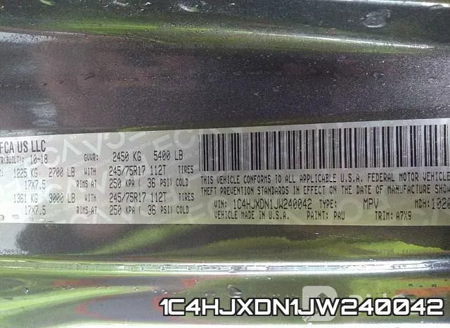 1C4HJXDN1JW240042 фото 8