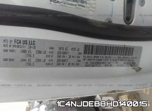 1C4NJDEB8HD140015 фото 9