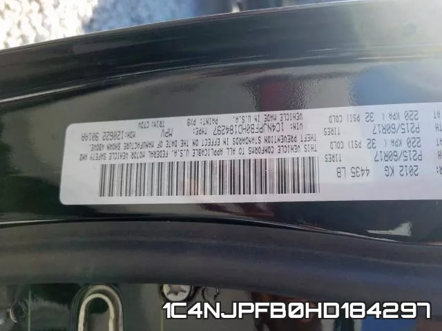 1C4NJPFB0HD184297 фото 2