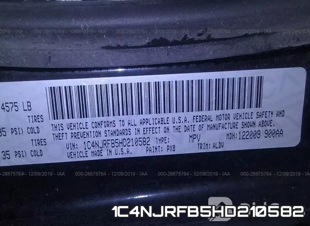 1C4NJRFB5HD210582 фото 9