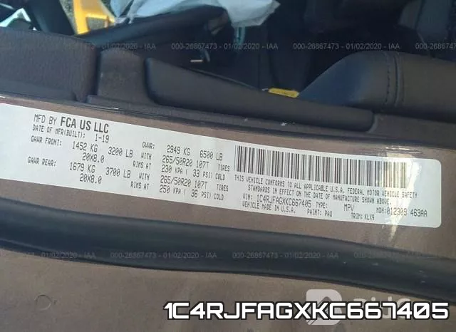 1C4RJFAGXKC667405 фото 5