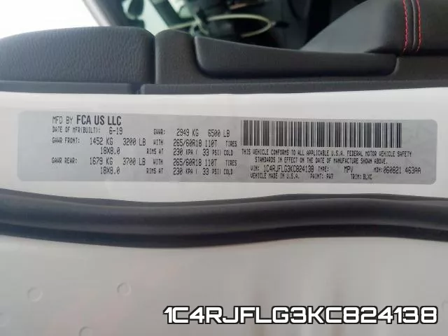 1C4RJFLG3KC824138 фото 2