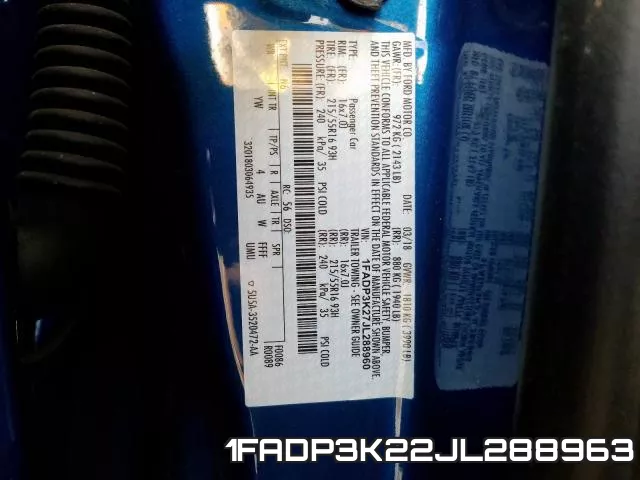 1FADP3K22JL288963 фото 2