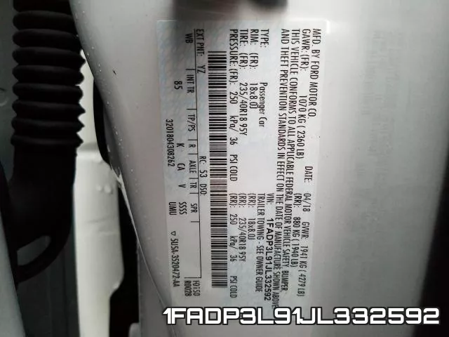 1FADP3L91JL332592 фото 2