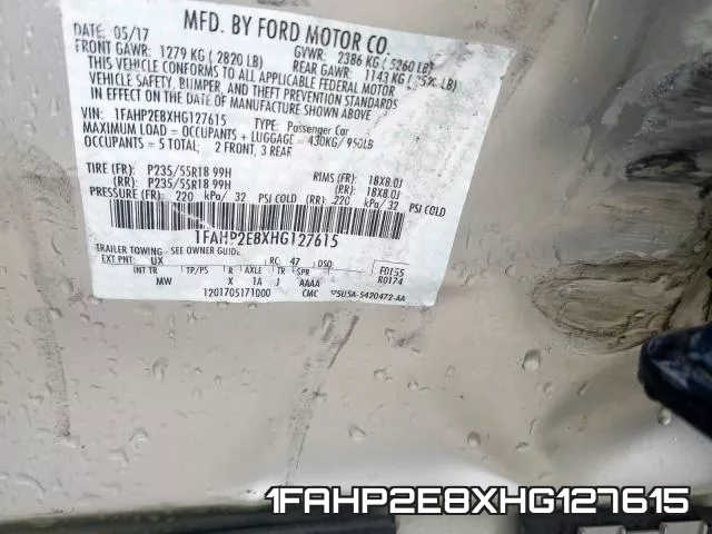 1FAHP2E8XHG127615 фото 2