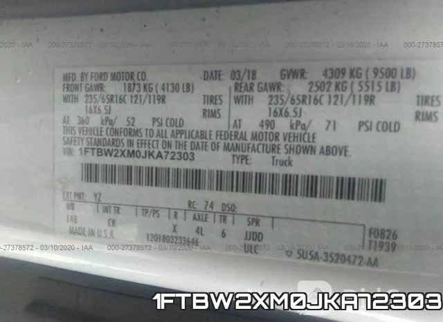1FTBW2XM0JKA72303 фото 8