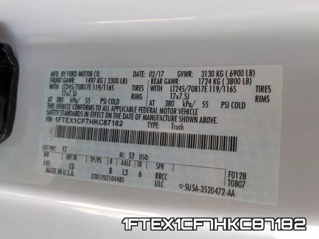 1FTEX1CF7HKC87182 фото 2