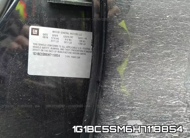 1G1BC5SM6H7118854 фото 5