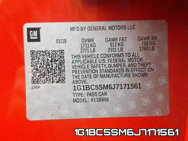 1G1BC5SM6J7171561 фото 2