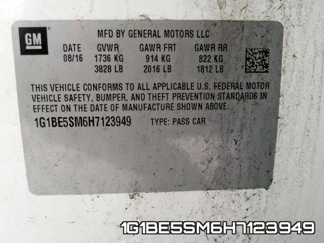 1G1BE5SM6H7123949 фото 2