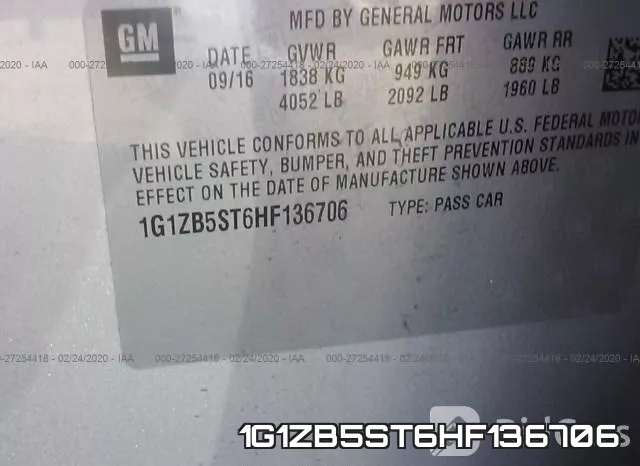 1G1ZB5ST6HF136706 фото 9