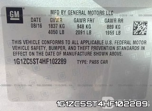 1G1ZC5ST4HF102289 фото 7