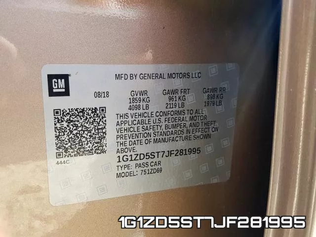 1G1ZD5ST7JF281995 фото 2