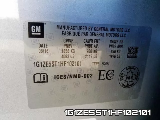 1G1ZE5ST1HF102101 фото 2
