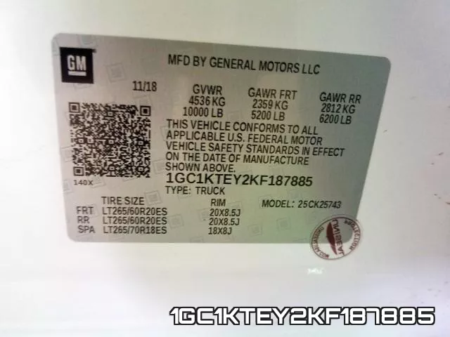 1GC1KTEY2KF187885 фото 2