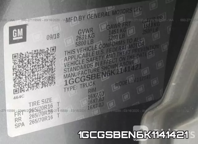 1GCGSBEN6K1141421 фото 9