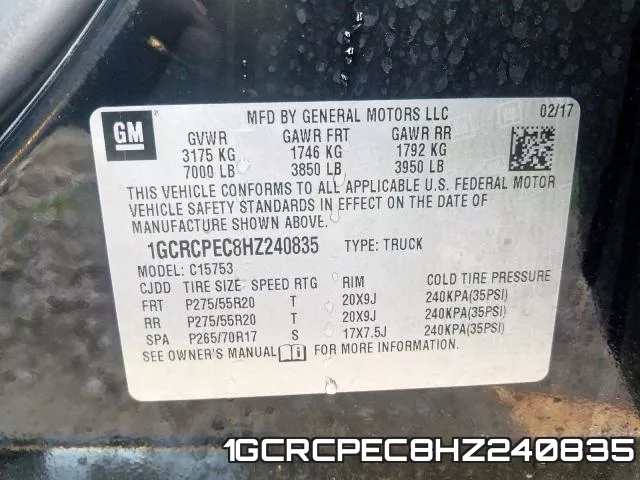 1GCRCPEC8HZ240835 фото 2