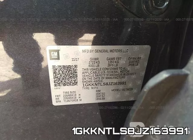 1GKKNTLS8JZ163991 фото 7