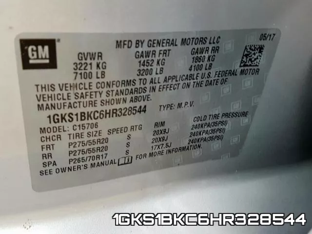 1GKS1BKC6HR328544 фото 2
