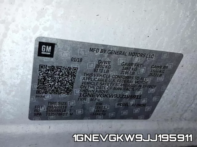 1GNEVGKW9JJ195911 фото 2