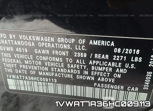 1VWAT7A36HC009113 фото 6