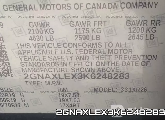 2GNAXLEX3K6248283 фото 10