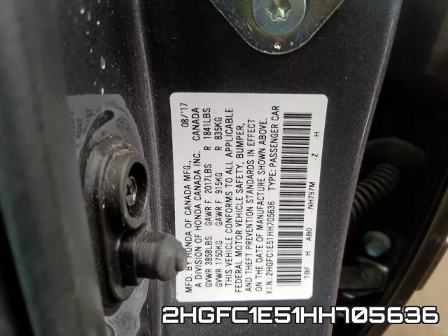 2HGFC1E51HH705636 фото 2