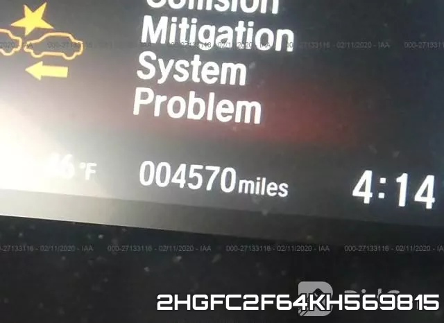 2HGFC2F64KH569815 фото 6