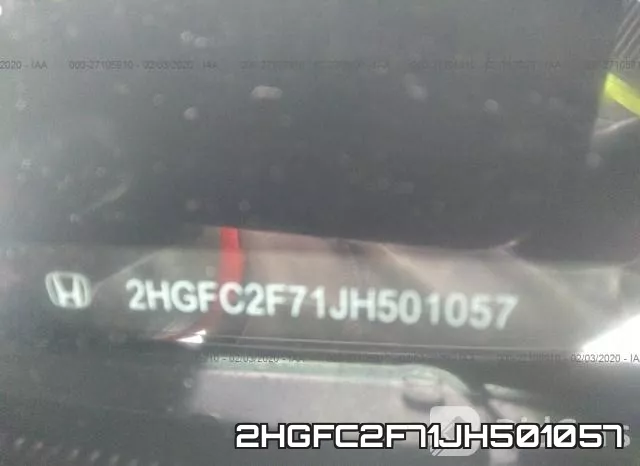 2HGFC2F71JH501057 фото 7