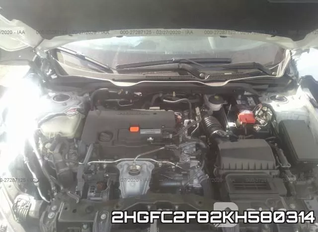 2HGFC2F82KH580314 фото 2