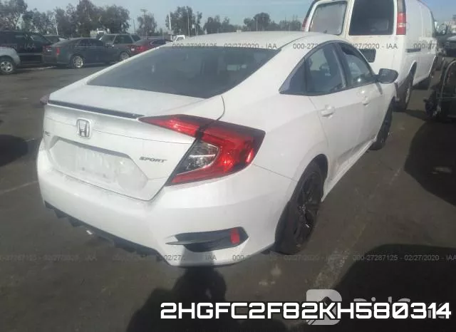 2HGFC2F82KH580314 фото 5