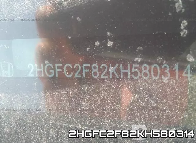 2HGFC2F82KH580314 фото 7