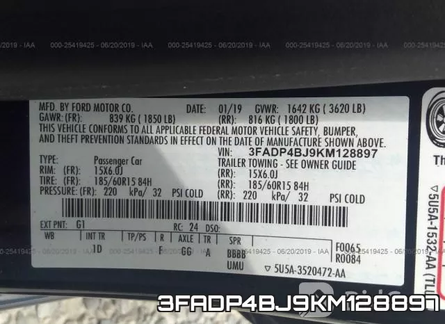 3FADP4BJ9KM128897 фото 9