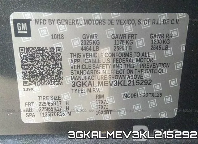 3GKALMEV3KL215292 фото 7