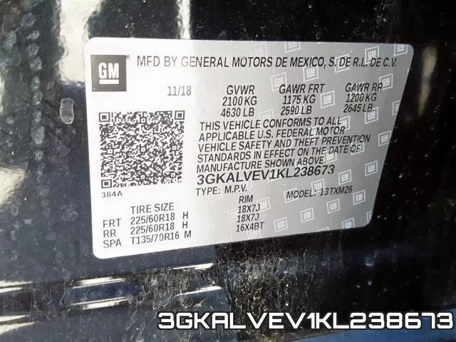 3GKALVEV1KL238673 фото 2