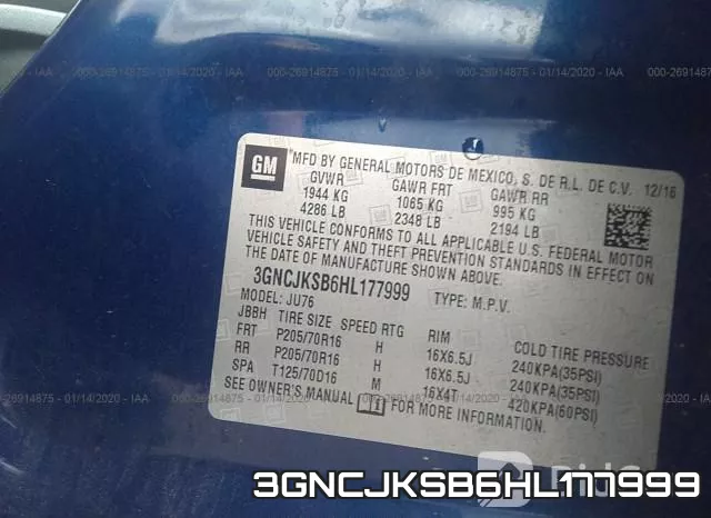 3GNCJKSB6HL177999 фото 8