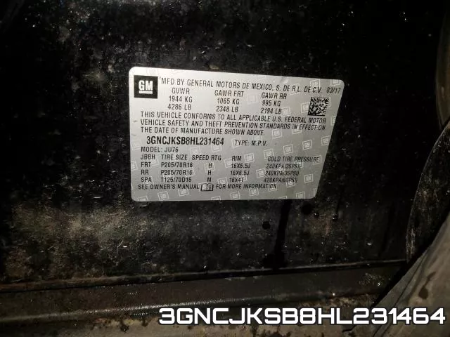 3GNCJKSB8HL231464 фото 2